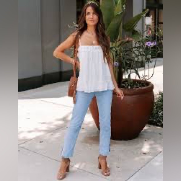 NWT Webster Crochet Trim Babydoll Tank - Picture 3 of 4